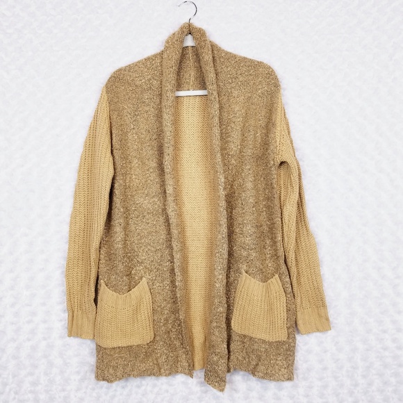 Tan Chunky Color Block Cardigan - Picture 2 of 5